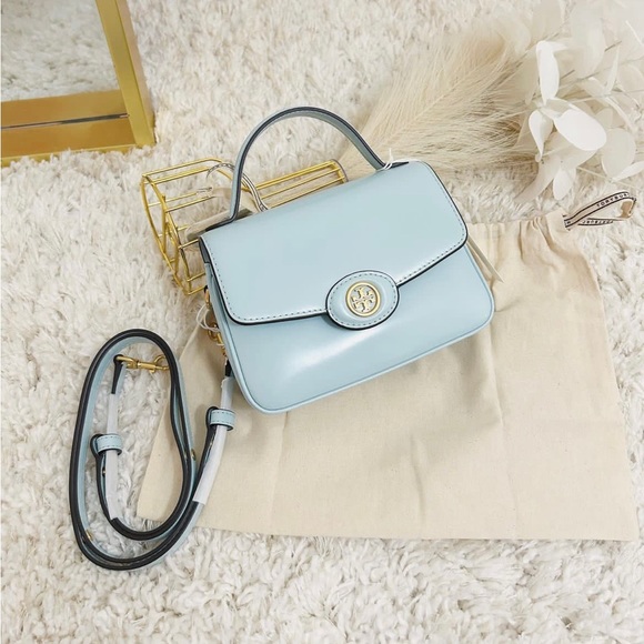 Tory Burch SMALL ROBINSON SPAZZOLATO TOP-HANDLE BAG NWT! - Picture 1 of 5